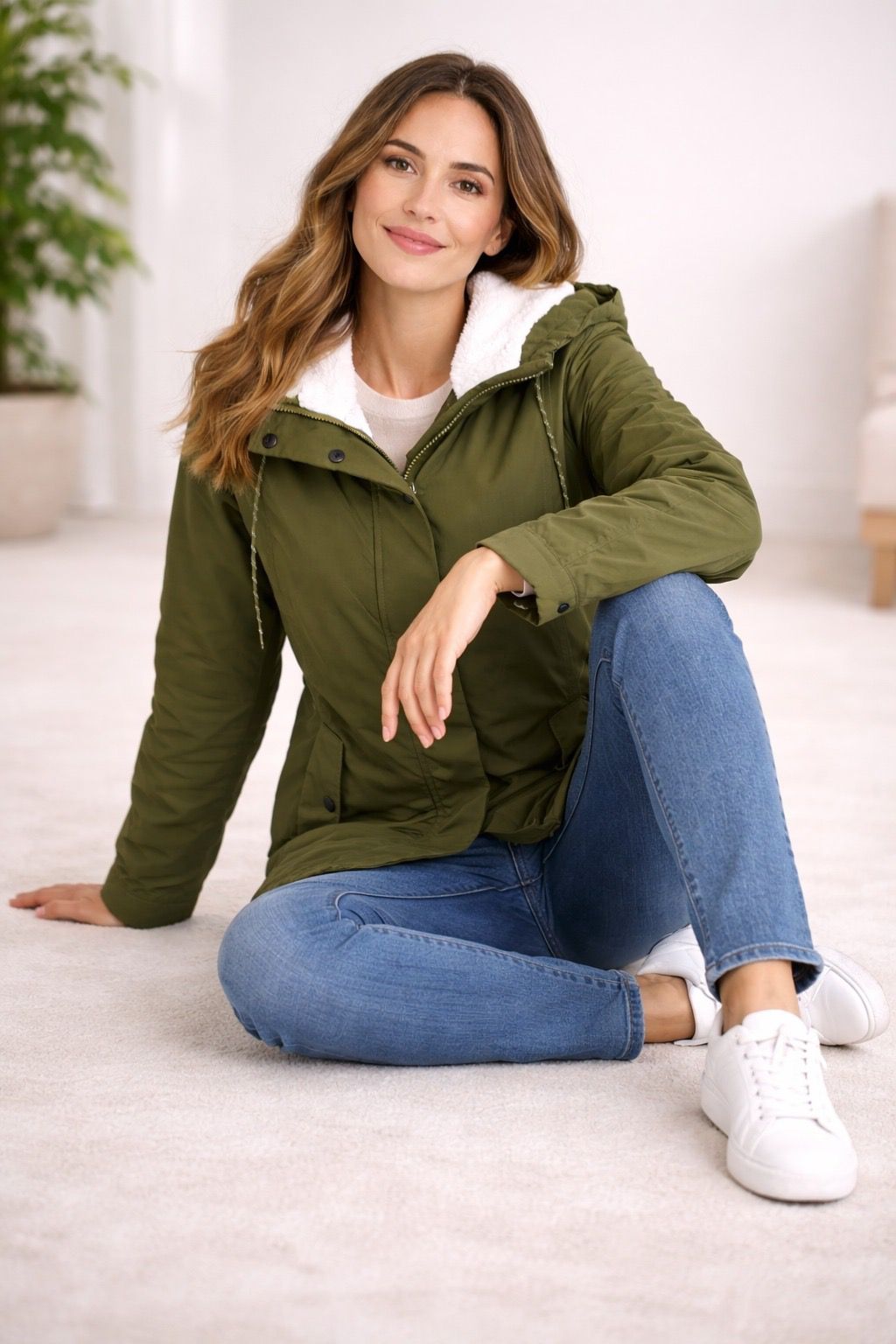 Long Winter Jacket with Hood & Lining