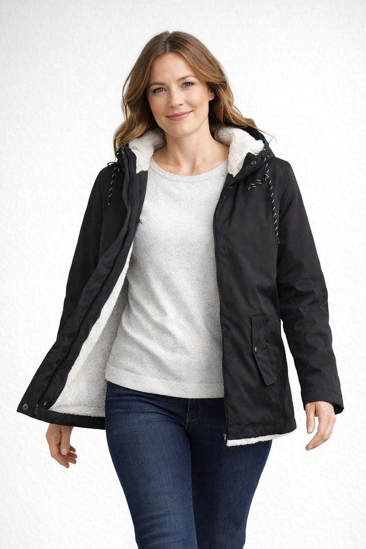 Women's Winter Jacket with Hood and Fleece Lining
