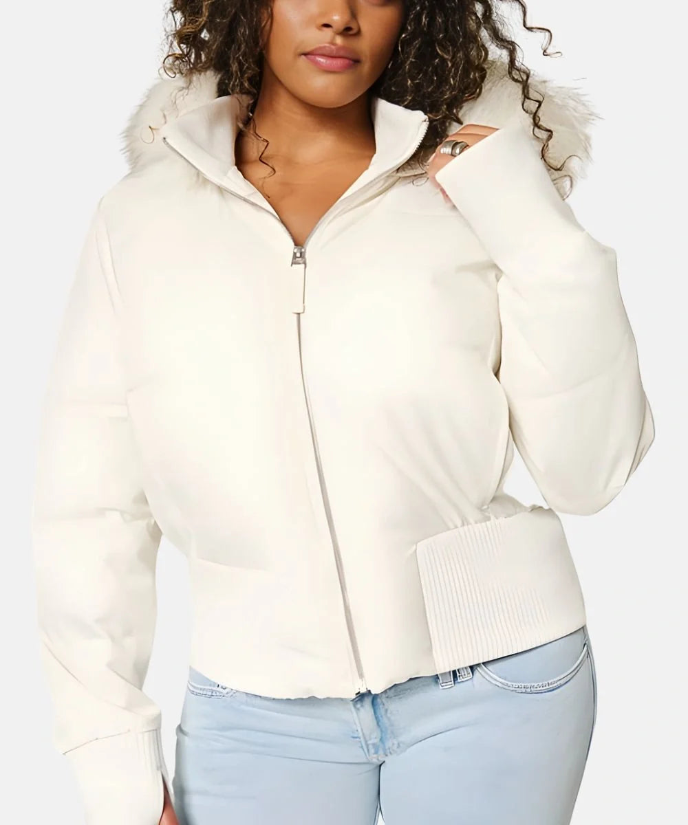 Women's Quilted Winter Jacket with Warm & Detachable Hood