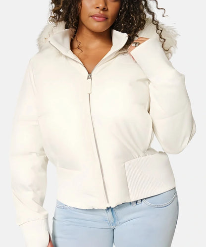 Women's Quilted Winter Jacket with Warm & Detachable Hood