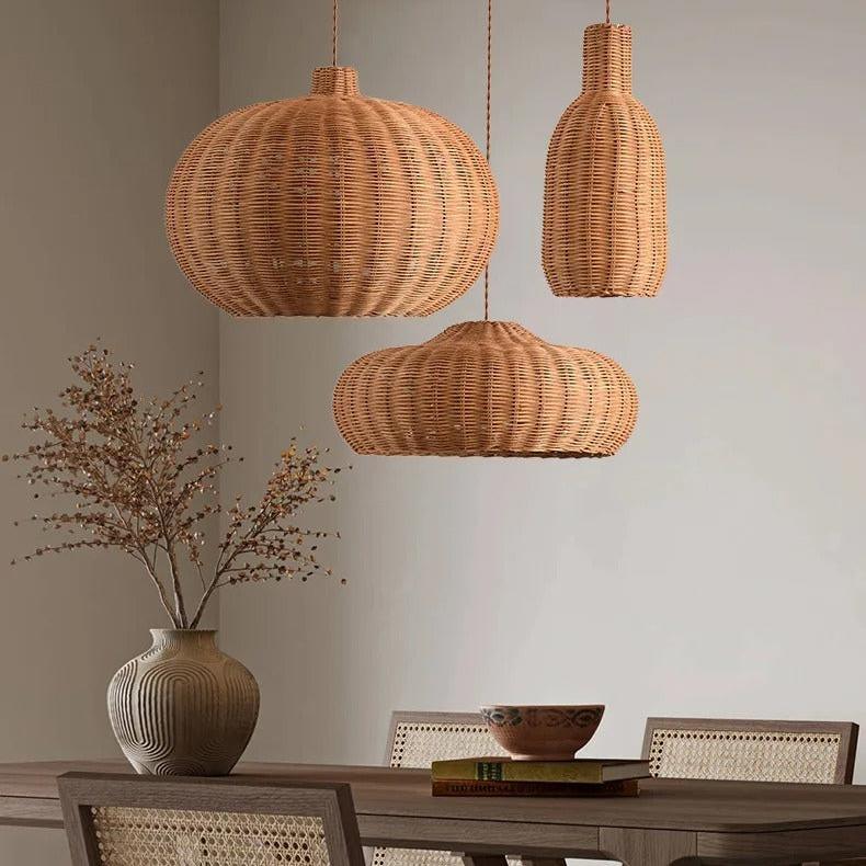Kiki's Way | Lambogan Rattan Pendant Light – Handwoven, E27