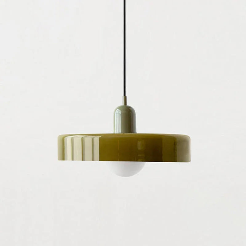 Kiki's Way | Stained Glass Pendant Light – Brass Finish, G9