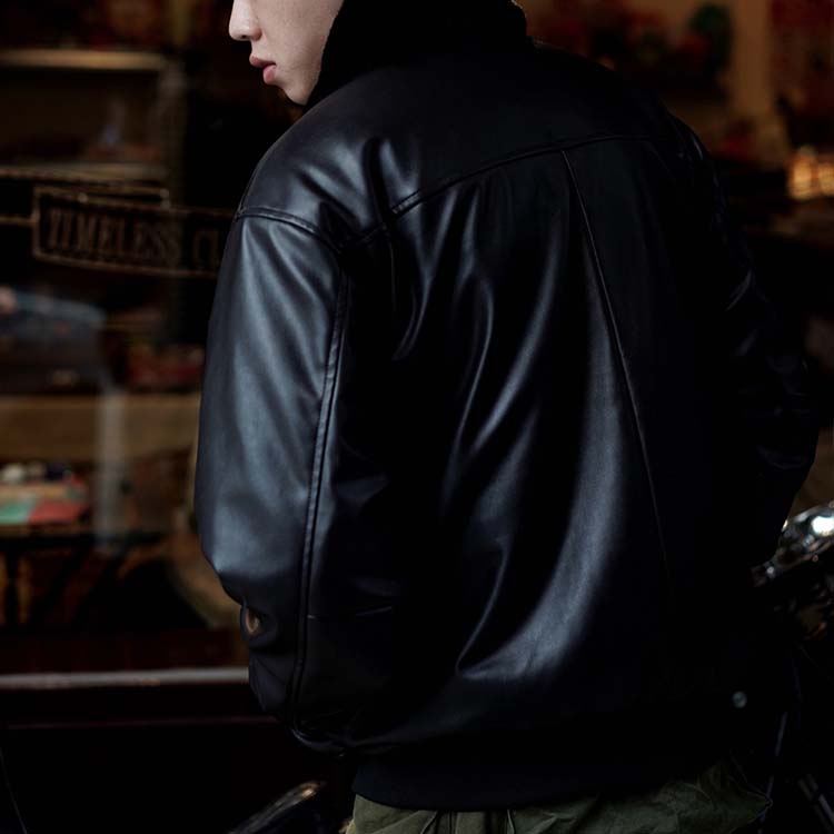 Men's Vegan Leather Winter Jacket, Warm & Stylish