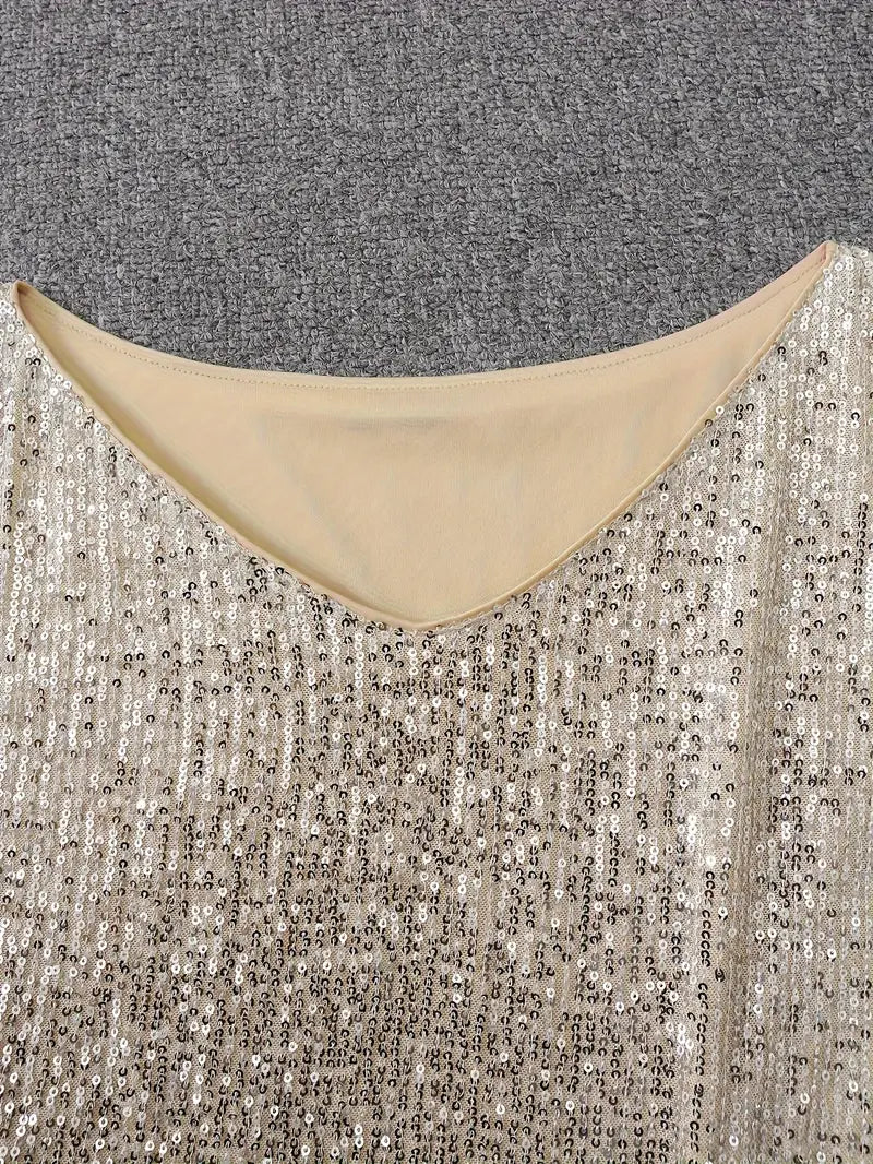 Party Sequin Dress with Contrast
