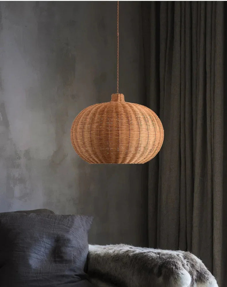 Kiki's Way | Lambogan Rattan Pendant Light – Handwoven, E27