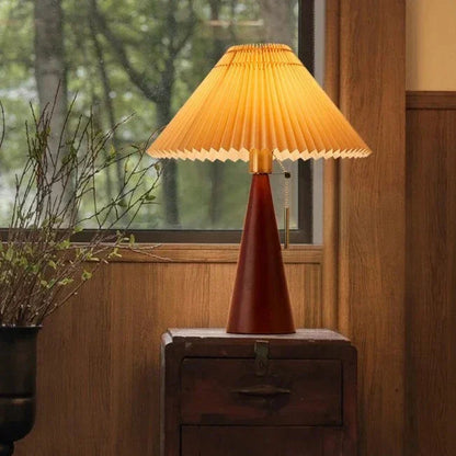 Kiki's Way | Astoria Wooden Table Lamp – Pleated Shade