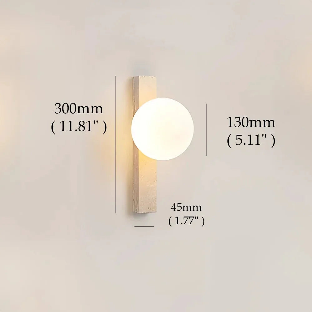 Kiki's Way | Abigail Travertine Wall Light – Vertical Bar