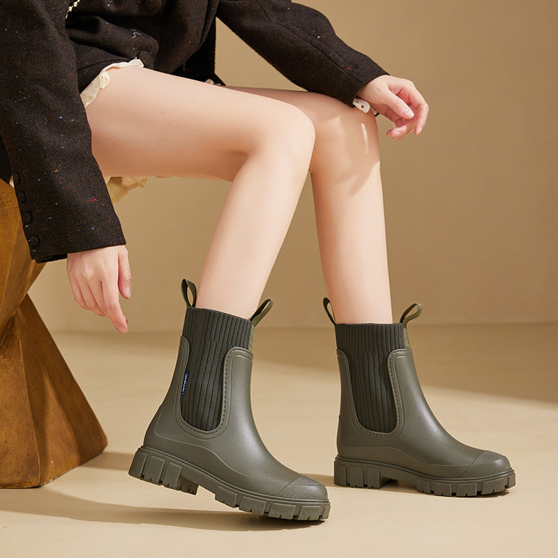 Rubber Boots - Waterproof with Anti-Slip Sole, Perfect for Rainy Weather