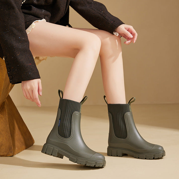 Rubber Boots - Waterproof with Anti-Slip Sole, Perfect for Rainy Weather