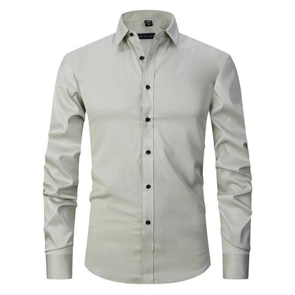Men's Non-Iron Long-Sleeve Shirt with Button Placket