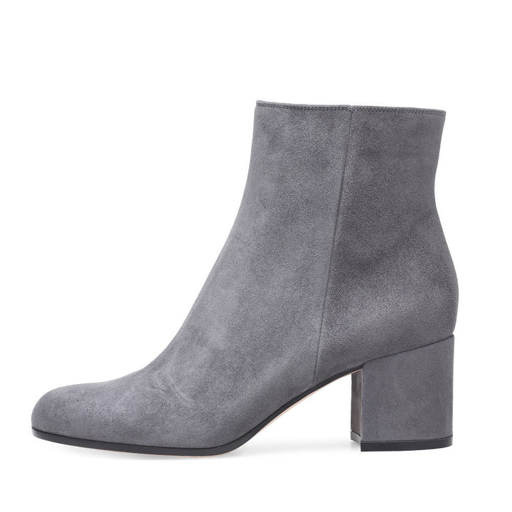 Women's Chunky Heel Round-Toe Mid-Heel Boots