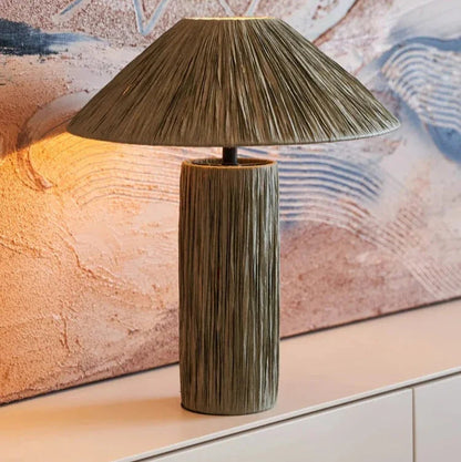 Kiki's Way | Arata Raffia Table Lamp – Iron Base