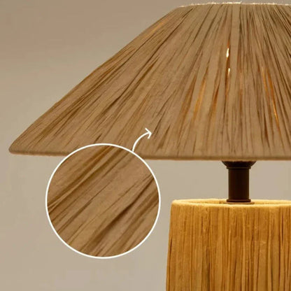 Kiki's Way | Arata Raffia Table Lamp – Iron Base