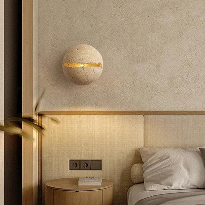 Kiki's Way | Blake Travertine Wall Light – Round Disc, G4