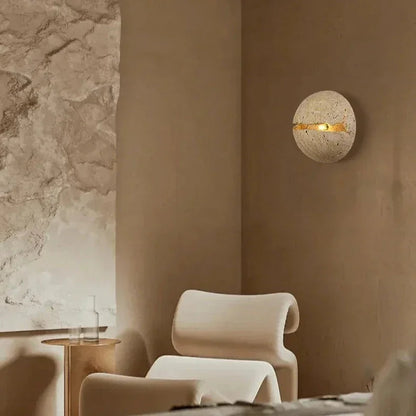 Kiki's Way | Blake Travertine Wall Light – Round Disc, G4