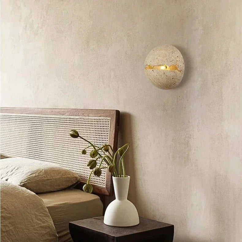 Kiki's Way | Blake Travertine Wall Light – Round Disc, G4