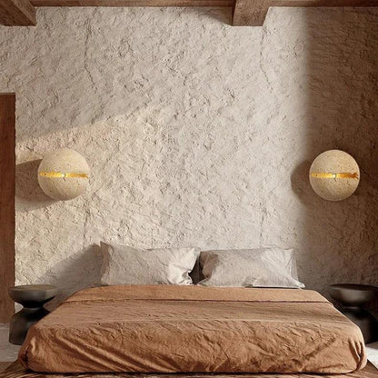 Kiki's Way | Blake Travertine Wall Light – Round Disc, G4