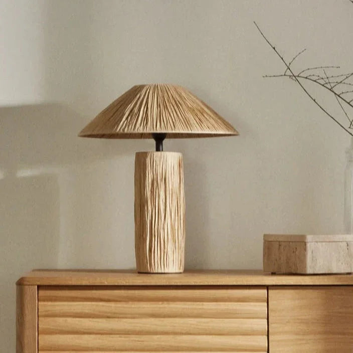 Kiki's Way | Arata Raffia Table Lamp – Iron Base