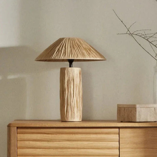 Kiki's Way | Arata Raffia Table Lamp – Iron Base