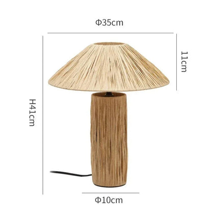 Kiki's Way | Arata Raffia Table Lamp – Iron Base
