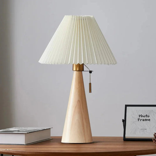 Kiki's Way | Astoria Wooden Table Lamp – Pleated Shade