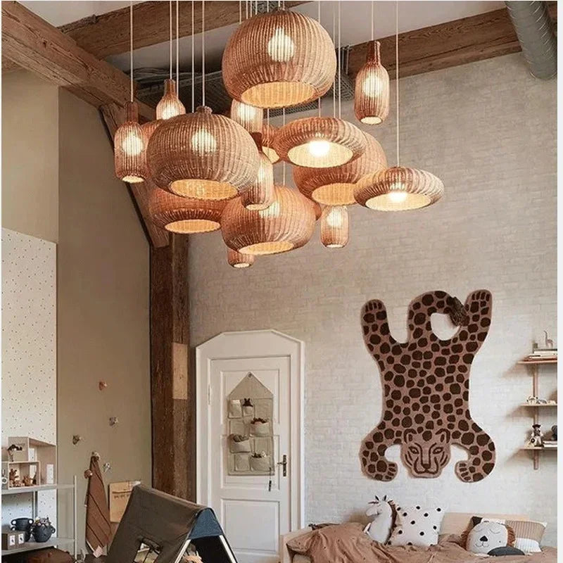 Kiki's Way | Lambogan Rattan Pendant Light – Handwoven, E27