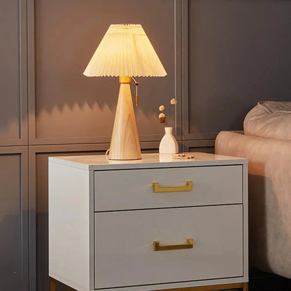 Kiki's Way | Astoria Wooden Table Lamp – Pleated Shade