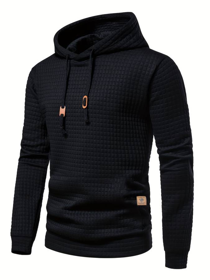 Men's Casual Waffle-Knit Hoodie