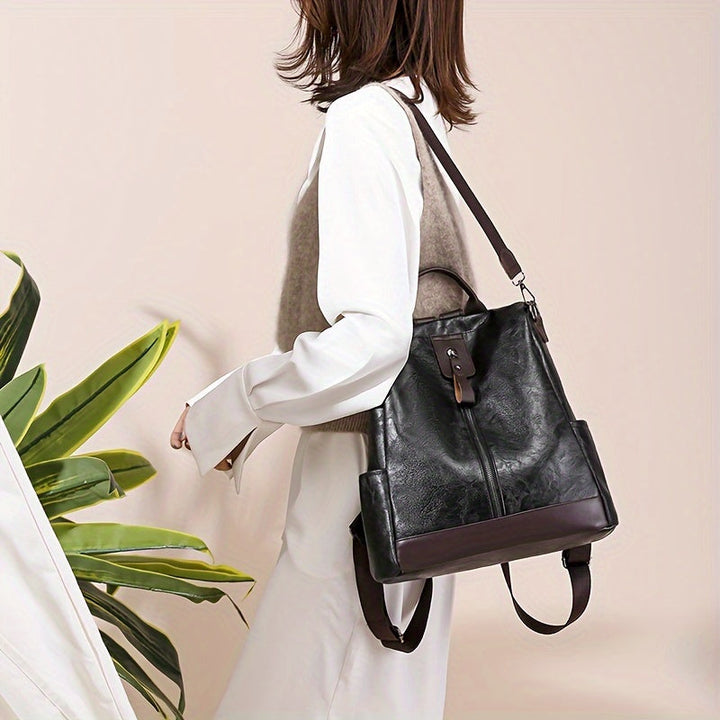 Women's Anti-Theft Vegan Backpack - Anti-Theft City Backpack