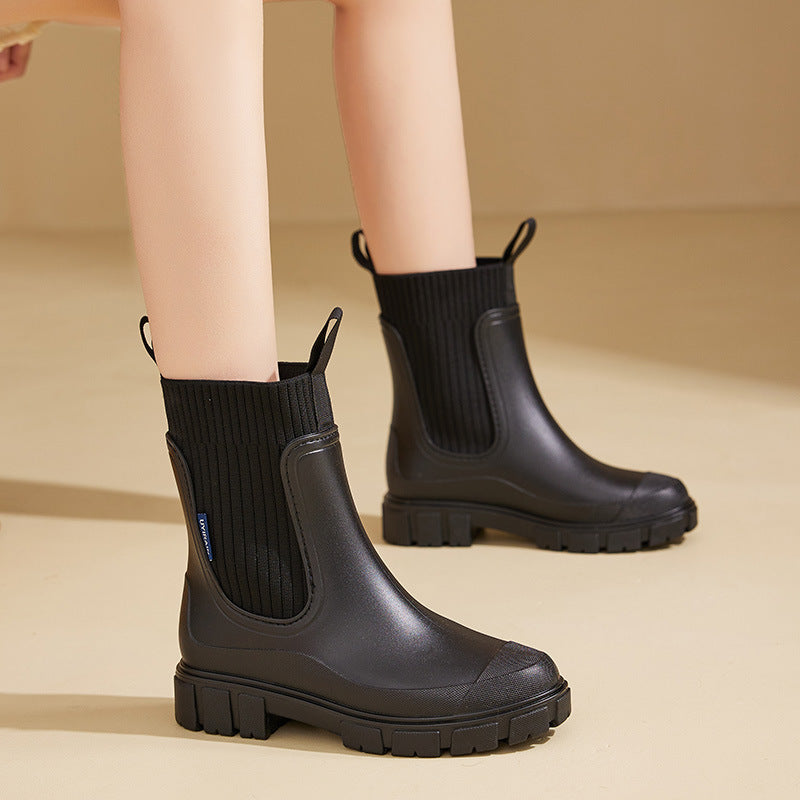 Rubber Boots - Waterproof with Anti-Slip Sole, Perfect for Rainy Weather