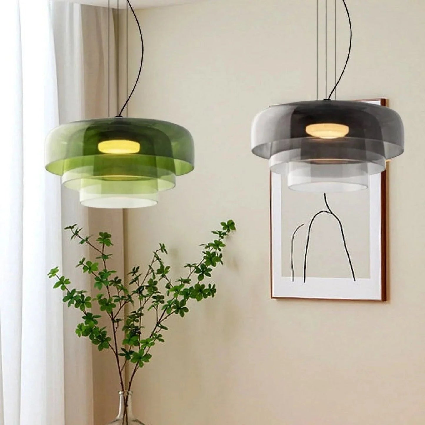 Kiki's Way | Glasstråle Glass Pendant Light – Orange, Green or Grey