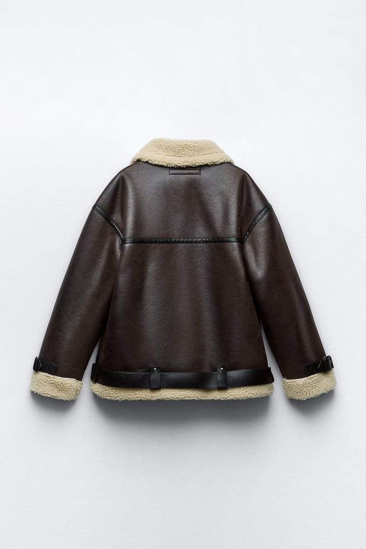 Karina - Jacket with Lapel in Synthetic Material