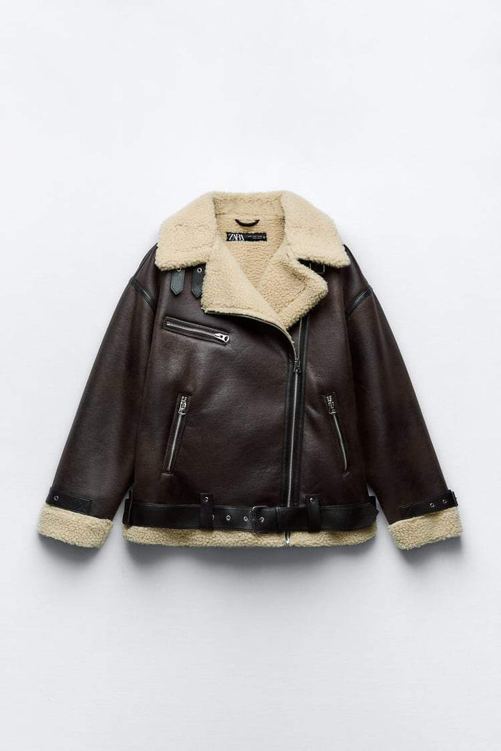 Karina - Jacket with Lapel in Synthetic Material