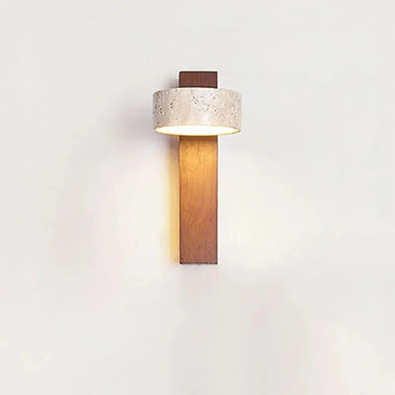 Kiki's Way | Aviana Travertine Wall Light – Wood Accent, G9