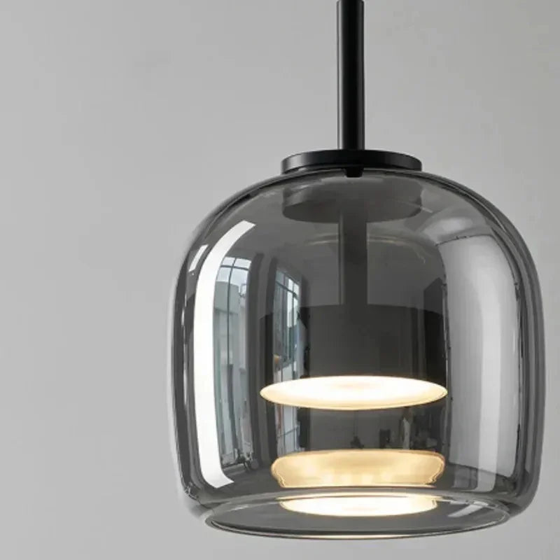 Kiki's Way | Växa Amber Glass Pendant Light – Gold Metal