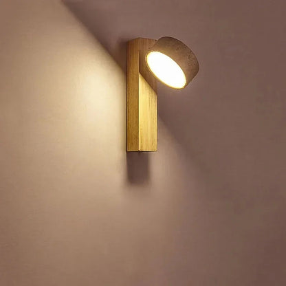 Kiki's Way | Aviana Travertine Wall Light – Wood Accent, G9