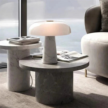 Kiki's Way | Aadhya Marble Table Lamp – Frosted Glass Shade