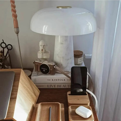 Kiki's Way | Aadhya Marble Table Lamp – Frosted Glass Shade