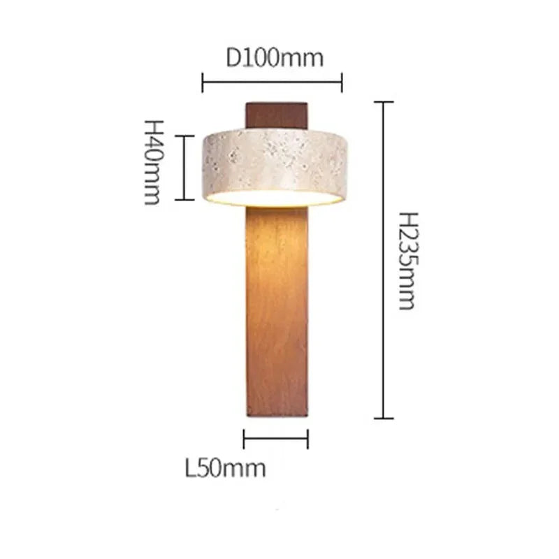 Kiki's Way | Aviana Travertine Wall Light – Wood Accent, G9
