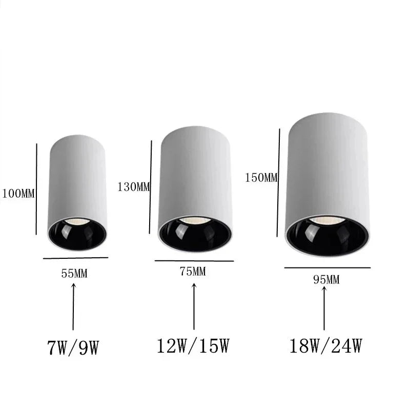 Kiki's Way | Denver Surface Downlight – Black or White, 7–18 W