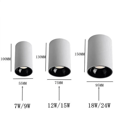 Kiki's Way | Denver Surface Downlight – Black or White, 7–18 W
