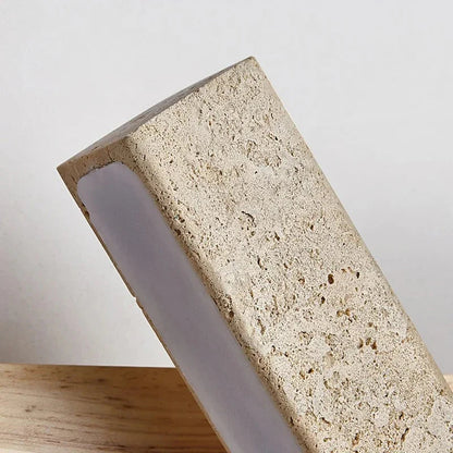 Kiki's Way | Artemis Travertine Wall Light – Rotatable, Wood Detail