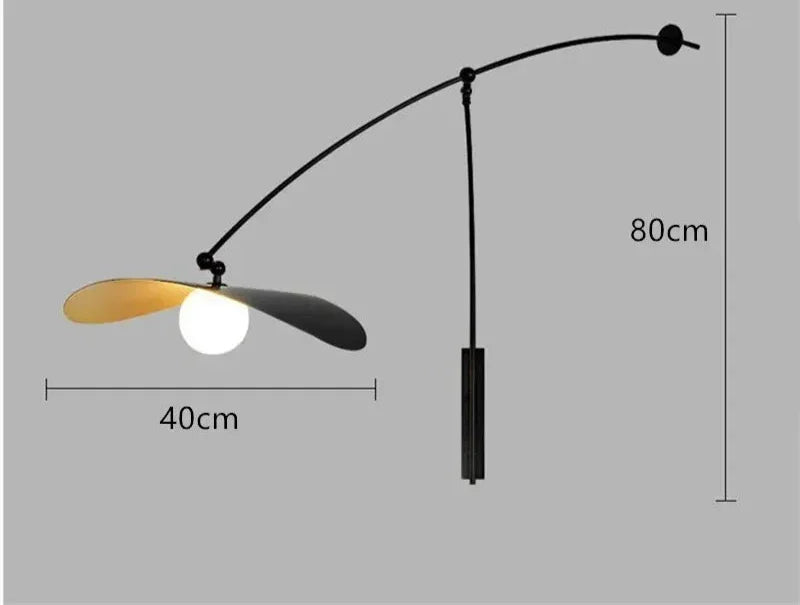 Kiki's Way | Ariel Long-Arm Wall Light – Frosted Glass, Black or Gold