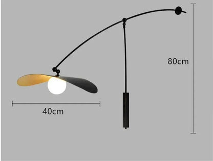 Kiki's Way | Ariel Long-Arm Wall Light – Frosted Glass, Black or Gold