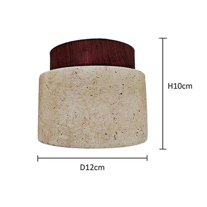 Kiki's Way | Emmie Travertine Ceiling Light – Wood Base, Compact