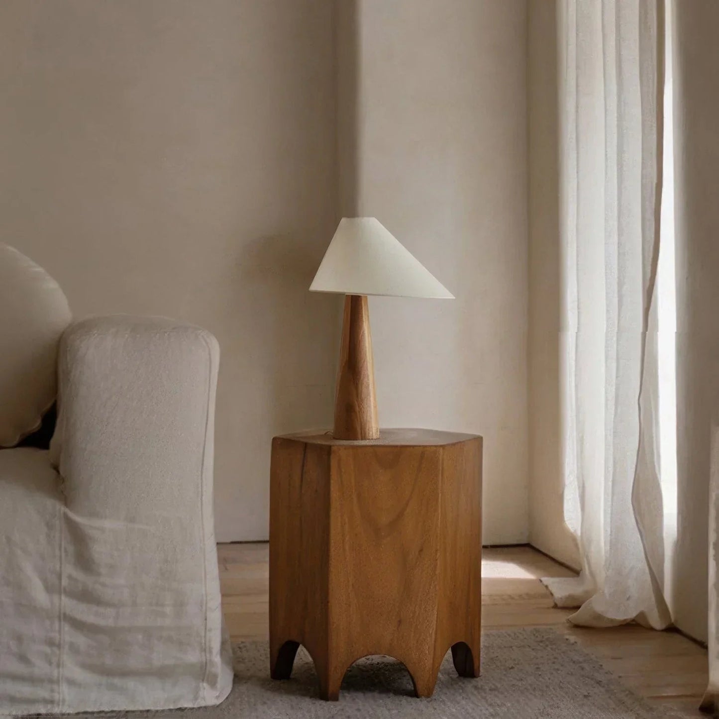 Kiki's Way | Bonfilia Wood Table Lamp – Fabric Shade