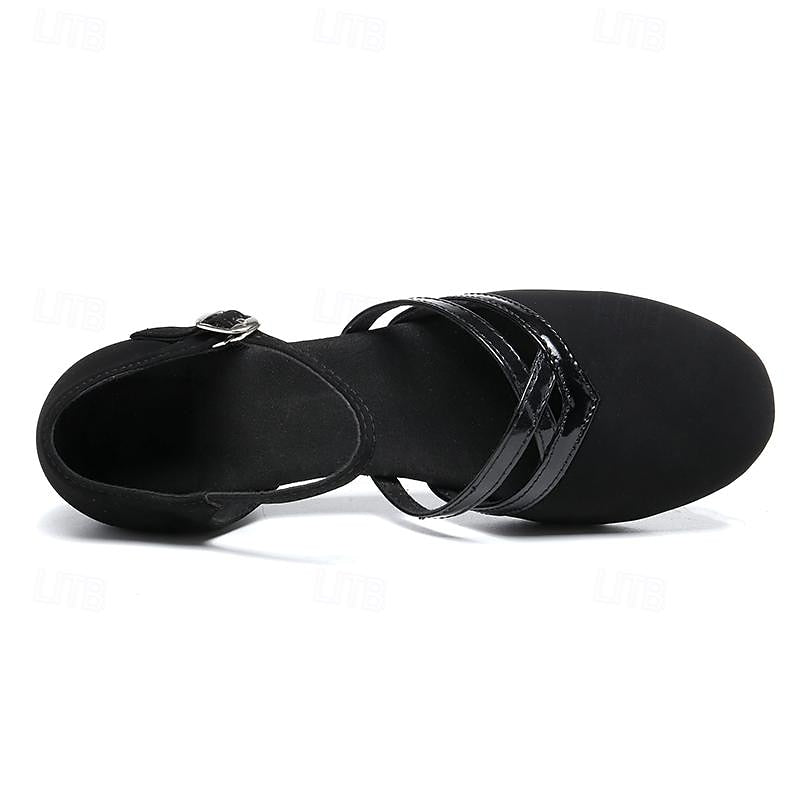 Women's Modern Dance Shoes Black High-Quality Suede