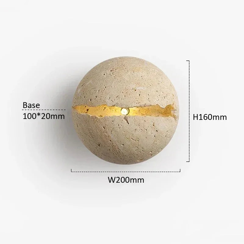 Kiki's Way | Blake Travertine Wall Light – Round Disc, G4