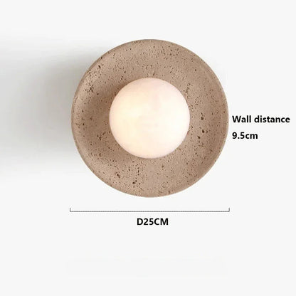 Kiki's Way | August Travertine Wall Light – Frosted Glass, 12 W