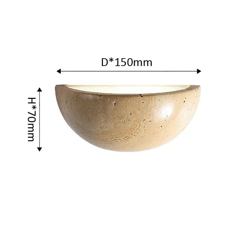 Kiki's Way | Avery Travertine Wall Light – Half-Moon, G4